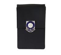 Knight Porta biglietti da visita Chelsea in pelle nera cromata, Nero , Classico