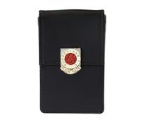 Knight Porta biglietti da visita in pelle nera cromata Sunderland, Nero , Classico