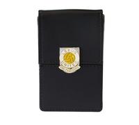 Knight Porta biglietti da visita Leeds in pelle nera cromata, Nero , Classico