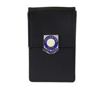 Knight Porta biglietti da visita Leicester in pelle nera cromata, Nero , Classico