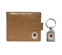 Knight Portafoglio e portachiavi Calcio in pelle beige Coventry, Beige