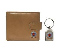 Knight Portafoglio e portachiavi in pelle beige calcio Inverness, Beige
