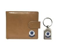 Knight Portafoglio e portachiavi in pelle beige calcio Tranmere, Beige