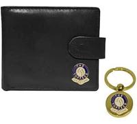 Knight Portafoglio e portachiavi in pelle nera Everton, Nero