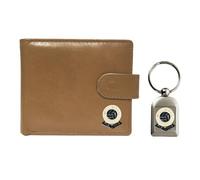 Knight Portafoglio e portachiavi Millwall in pelle beige, Beige