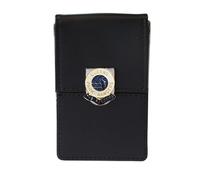 Knight QPR - Porta biglietti da visita in pelle cromata, motivo: calcio, colore:, Nero , Classico