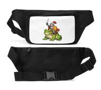 Knight Riding Giant Frog Into Battle - Marsupio unisex, colore: Nero