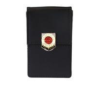 Knight Sheffield U - Porta biglietti da visita in pelle cromata, motivo: calcio, colore: Nero, Nero , Classico