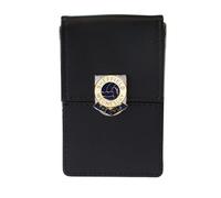 Knight Sheffield W - Porta biglietti da visita in pelle cromata, motivo: calcio, colore: Nero, Nero , Classico