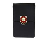 Knight Southampton - Porta biglietti da visita in pelle cromata, motivo: pallone da calcio, Nero , Classico