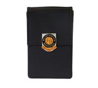 Knight Wolverhampton - Porta biglietti da visita in pelle cromata, motivo: calcio, colore: nero, Nero , Classico