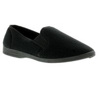 Knights Pantofole Da Uomo In Fleece Lynx Slip On Nero Taglia UK