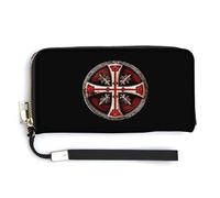 Knights Templar Cross - Portafoglio da donna in pelle con laccetto da polso, porta carte di credito, Stile:, 20.0*10.5cm