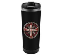 Knights Templar Cross Tumblers con coperchio in acciaio inox tazza da caffè tazza isolata per casa ufficio viaggi
