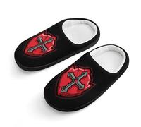 Knights Templar Crusader Cross - Pantofole in cotone per bambini, per camera da letto, interni ed esterni, Stile nero, 30/31 EU