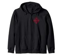 KNIGHT'S Templar Jerusalem Cross Kingdom of Jerusalem Felpa con Cappuccio