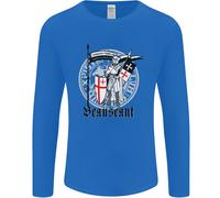 Knights Templar St Georges Day Beauseant Uomo Manica Lunga T-Shirt