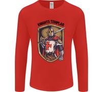 Knights Templar St Georges Day Inghilterra Uomo Manica Lunga T-Shirt