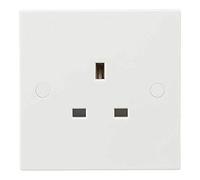 Knightsbridge Bianco Bordo quadrato Plastica 13A 1G Presa non commutata