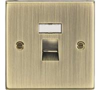 Knightsbridge CS45AB - Presa di rete RJ45, bordo quadrato, in ottone anticato