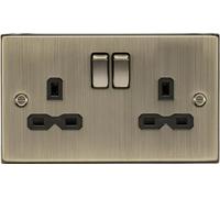 Knightsbridge CS9AB - Presa a scatto con inserto in ottone antico, 13A 2G, 230 V