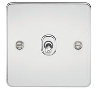 Knightsbridge FPAV12TOGPC 10 A 1 g con interruttore intermedio piatto piano - cromo lucido