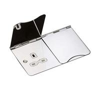 Knightsbridge FPR9UPCW - Presa da pavimento senza interruttore, cromato lucido con inserto bianco, 13 A, 2G