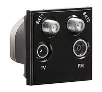 Knightsbridge NETQDBK - Modulo di uscita SAT1/SAT2/TV/FM DAB, 50 mm x 50 mm, colore: Nero