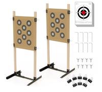 KNINE OUTDOORS Supporto per bersagli da tiro per esterni, resistente supporto per bersagli di carta con base regolabile stabile per bersagli di tiro di carta, sagoma in cartone, forma a H, USPSA/IPSC,