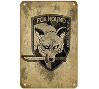 KNIOIL Action Adventure Grit Metal Gear Solid Foxhound Poster Vintage Metal Tin Sign Logo Family Club Bar Cafe Camera da letto Decorazione artistica da parete Regalo 20,3 x 30,5 cm