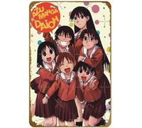 KNIOIL Azumanga Daioh | Yonkoma Comedy Anime Manga | Chiyo Chan Ayumu Sakaki Kagura Tomo Koyomi Kaori Yukari Poster Vintage Metallo Metallo Targa Decorazione da Parete Camera da Letto Regalo 20,3 x