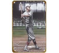 KNIOIL Babe Ruth as a Red Sox by Darryl Vlasak Poster Vintage Metal Tin Sign Logo Family Club Bar Cafe Camera da letto Decorazione artistica da parete regalo 20,3 x 30,5 cm