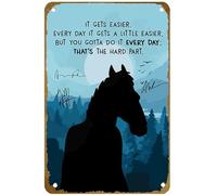 KNIOIL BoJack Horseman It Gets Easier Every Day It Gets A Little Easier That's The Hard Part Poster Vintage Metal Tin Sign Logo Family Club Bar Cafe Camera da Letto Decorazione da Parete Regalo 20,3 x