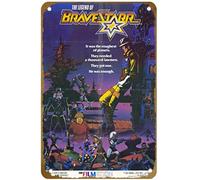 KNIOIL BraveStarr: The Legend It was the roughest of planets. They needed a mille lawmen. They got one. He was enough. 1988 Poster vintage in metallo latta 20,3 x 30,5 cm