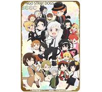 KNIOIL Bungou Stray Dogs Wan Anime Manga Poster Vintage Metallo Targa in Metallo Logo Family Club Bar Cafe Camera da Letto Decorazione da Parete Regalo 20,3 x 30,5 cm