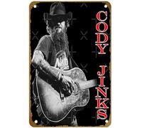 KNIOIL Cody Jinks - Poster vintage in metallo con logo della band Music Tour Band, per famiglie, club, bar, caffetterie, camera da letto, decorazione da parete, idea regalo, 20,3 x 30,5 cm