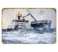 KNIOIL Deadliest Catch TV Show Poster vintage metallo latta logo Family Club Bar Cafe Camera da letto Art Wall Decoration Regalo 20,3 x 30,5 cm