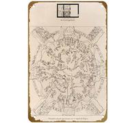 KNIOIL Dendera Zodiac From the Temple of Hathor Poster Vintage Metal Tin Sign Logo Family Club Bar Cafe Camera da letto Decorazione artistica da parete regalo 20,3 x 30,5 cm