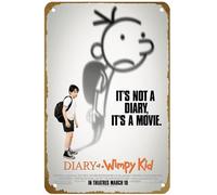 KNIOIL Diario di un bambino Wimpy (#6 di 9) It's not a diary, it's a movie. 2010 Movie Poster vintage metallo latta logo Family Club Bar Cafe camera da letto Art Wall Decoration Gift 20,3 x 30,5 cm