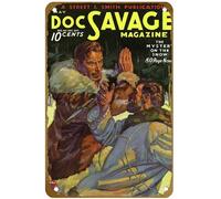KNIOIL Doc Savage The Mystery On The Snow Poster vintage in metallo con logo Family Club Bar Cafe Camera da letto Decorazione artistica da parete regalo 20,3 x 30,5 cm