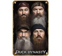 KNIOIL Duck Dynasty - Poster vintage in metallo con logo per famiglia, club, bar, bar, camera da letto, decorazione da parete, idea regalo, 20,3 x 30,5 cm