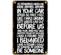 KNIOIL Fast Car Lyrics: Tracy Chapman poster vintage metallo latta logo Family Club bar Cafe camera da letto decorazione artistica da parete regalo 20,3 x 30,5 cm
