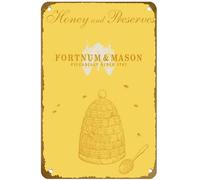 KNIOIL Fortnum & Mason: Honey and Preserves Poster Vintage Metal Tin Sign Logo Family Club Bar Cafe Camera da letto Decorazione artistica da parete Regalo 20,3 x 30,5 cm
