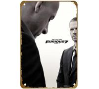 KNIOIL Furious 7 (#3 of 6) One last ride 2015 poster vintage metallo metallo targa logo Family Club Bar Cafe camera da letto decorazione artistica da parete regalo 20,3 x 30,5 cm