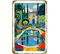 KNIOIL Giardini Di Boboli, Italia, Dipinto 3 Poster Vintage Metallo Targa in Metallo Targa Logo Family Club Bar Cafe Camera da Letto Decorazione Murale Regalo 20,3 x 30,5 cm