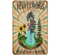 KNIOIL Heartstrings Melissa Etheridge and Her Guitars, poster vintage in metallo con logo, decorazione da parete per famiglia, club, bar, caffetteria, camera da letto, regalo, 20,3 x 30,5 cm
