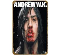 KNIOIL I Get Wet - Andrew W.K. Poster vintage in metallo con logo Family Club Bar Cafe Camera da letto Decorazione artistica da parete regalo 20,3 x 30,5 cm