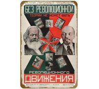 KNIOIL Karl Marx Without A System Of Party Enlightenment S Riproduzione Russo Sovietico Comunista Socialista Costruttivismo Poster Vintage Metallo Metallo Targa Decorazione da Parete Regalo 20,3 x