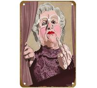 KNIOIL Mrs Doubtfire Middle Finger - Illustrazione - Robin Williams - Poster cinematografico vintage in metallo con logo Family Club Bar Cafe Camera da letto Decorazione artistica da parete regalo