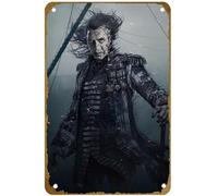 KNIOIL Pirati dei Caraibi Dead Men Tell No Tales Captain Salazar Poster Vintage Metallo Targa in latta Logo Family Club Bar Cafe Camera da letto Decorazione artistica da parete Regalo 20,3 x 30,5 cm